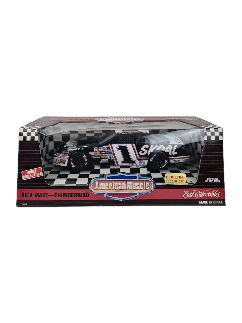ERTL American Muscle Nascar Car Skoal White #1 Rick Mast 1:18 DieCast D72